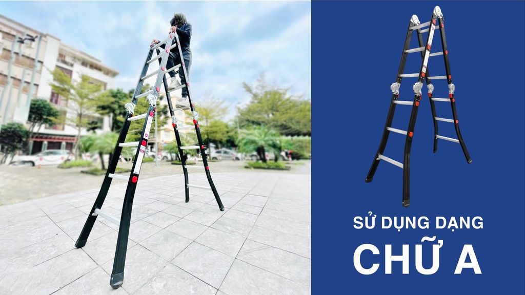 4.7m Thang nhôm gấp đoạn Nikawa NKG-44C