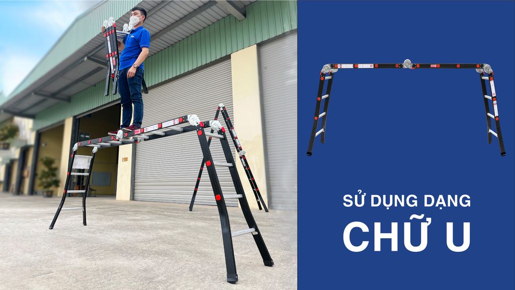 4.7m Thang nhôm gấp đoạn Nikawa NKG-44C