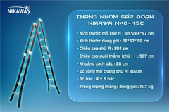 Thang nhôm gấp đoạn NKG-45C