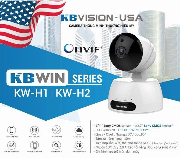 Camera IP hồng ngoại không dây 2.0 Megapixel KBVISION KBWIN KW-H2 - TẶNG THẺ NHỚ 32G