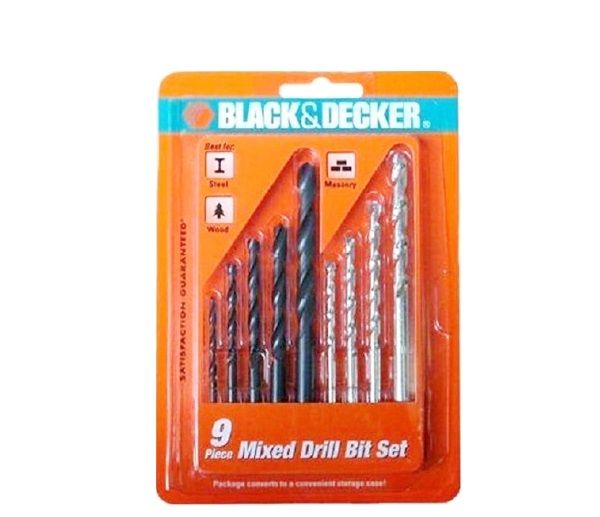 Hộp 9 mũi khoan hỗn hợp Black&Decker A8106G