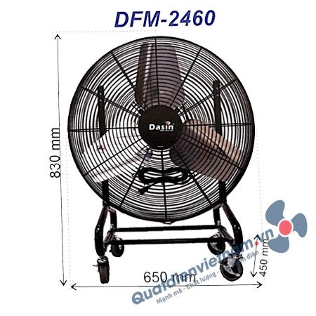 168W Quạt xe đẩy Dasin DFM-2460