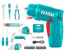 Bộ 38 món bao gồm máy siết vít TSDLI0402 dùng pin 4V Total THKTHP10386