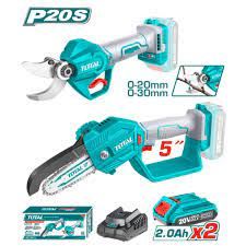 Bộ combo 2 máy cắt cành và máy cưa xích mini dùng pin 20V Total TOSLI23012