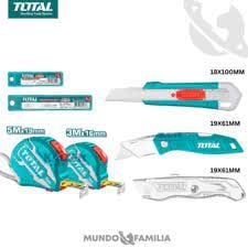 Bộ combo 25 dao tiện ích và thước kéo thép nền vàng Total TOS23034