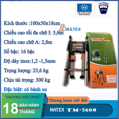 Thang rút đôi inox Natex 2M5 + 2M5 (TM500S) TM500S