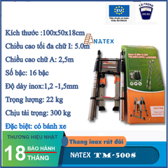 Thang rút đôi inox Natex 2M8 + 2M8 (TM560S) TM560S