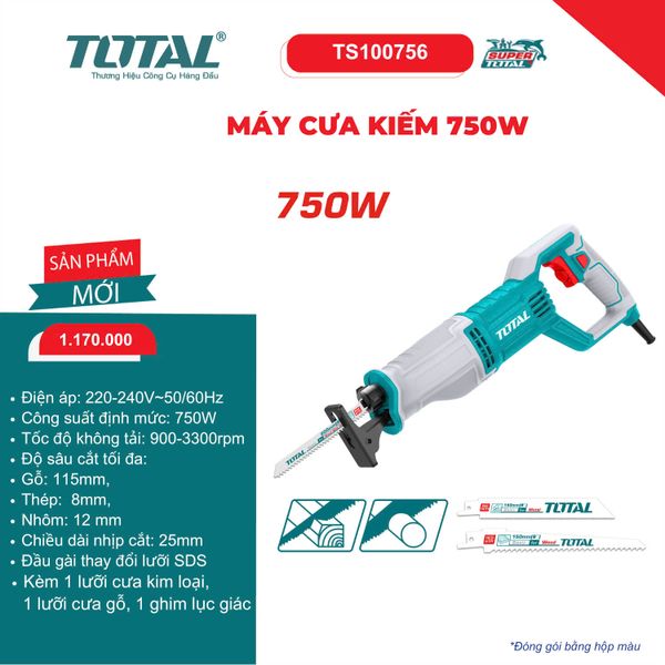 MÁY CƯA KIẾM 750W TOTAL TS100756