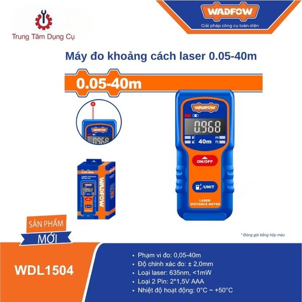 Máy đo khoảng cách laser 0.05-40m WADFOW WDL1504
