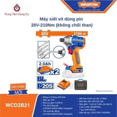 Máy siết vít dùng pin 20V-210Nm (không chổi than) WADFOW WCD2B21