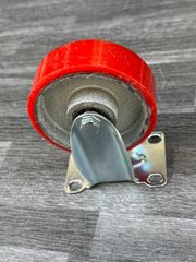 Bánh xe xoay có khoá PU đỏ mâm gang phi 100x32