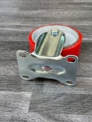 Bánh xe xoay có khoá PU đỏ mâm gang phi 100x32