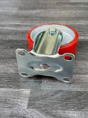 bánh xe xoay không khoá PU đỏ mâm gang phi 100x32