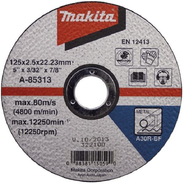 Đá cắt cho kim loại 125 x 2.5 x 22.2mm Makita A-85313