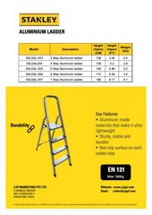 Thang xếp nhôm 4 bậc Stanley
SXLDAL-004