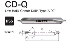 1.0mm Mũi khoan tâm độ xoắn thấp 90 độ CD-Q Yamawa CY1.0Q