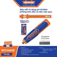 4V-5Nm Máy siết vít dùng pin WADFOW WCV4435