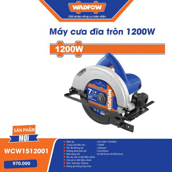 1200W Máy cưa đĩa tròn WADFOW WCW1512001