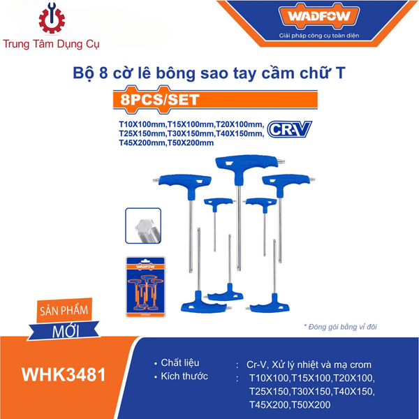 Bộ 8 cờ lê bông sao tay cầm chữ T Wadfow WHK3481
