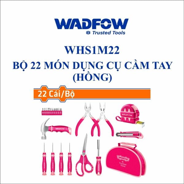 Bộ 22 món dụng cụ cầm tay (hồng) Wadfow WHS1M22