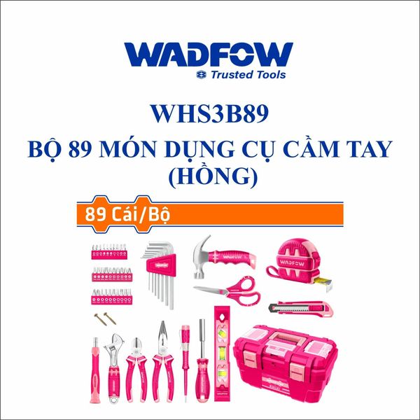 Bộ 89 món dụng cụ cầm tay (hồng) Wadfow WHS3B89