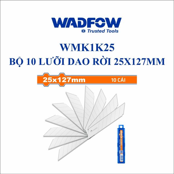 Bộ 10 lưỡi dao rời 25x127mm Wadfow WMK1K25