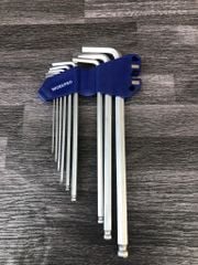 Bộ lục giác S2 đầu bằng, kiếu chữ L, loại dài, 9 cái hệ mét(1.5,2,2.5,3,4,5,6,8,10),
thép hợp kim CR-V Workpro - WP222035