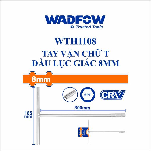 Tay vặn chữ T đầu lục giác 8mm Wadfow WTH1108