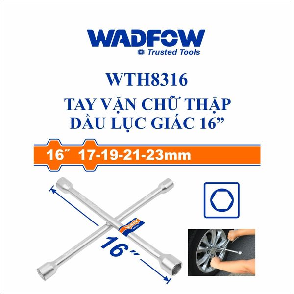 Tay vặn chữ thập đầu lục giác 16