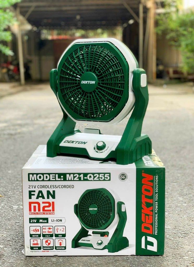Quạt Dùng Pin Dekton M21-Q255 - Giải Pháp Làm Mát Di Động Hiệu Quả
