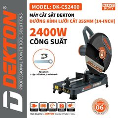Máy cắt sắt 355mm Dekton DK-CS2400 - Giá rẻ, phù hợp gia đình, làm ít, cắt sắt an toàn