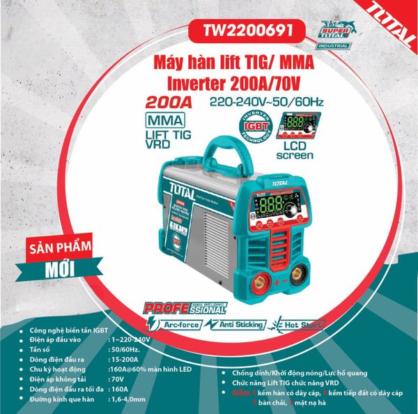 Máy Hàn Lift TIG/MMA Inverter Total TW2200691