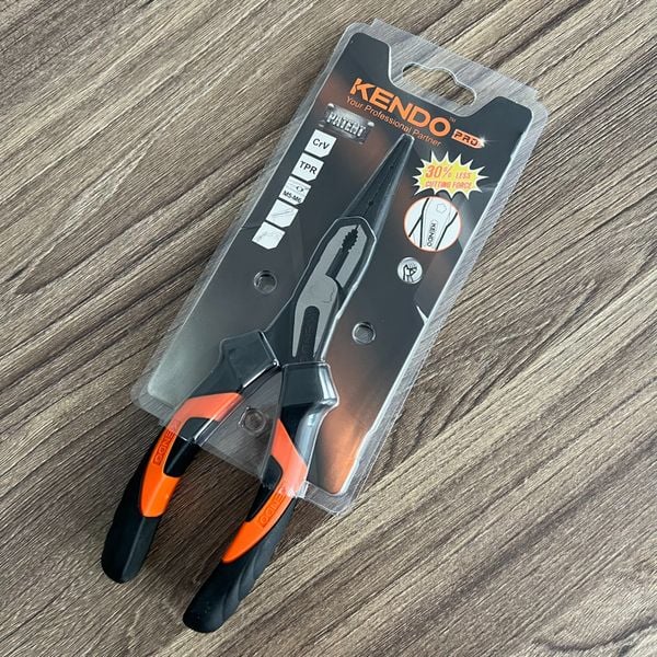 Kìm nhọn chuyên nghiệp đòn bẩy trợ lực cao bằng thép CR-V 8 inch 200mm Kendo - 10306