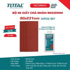 BỘ 50 GIẤY CHÀ NHÁM 90X231MM TOTAL TAC7492412