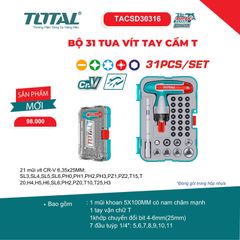 BỘ 31 TUA VÍT TAY CẦM T 31PCS/SET TOTAL TACSD30316