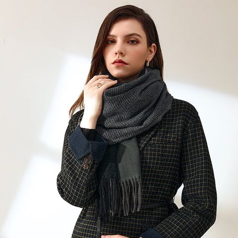 Quà tặng sinh nhật cho bạn gái - Khăn quàng choàng cổ len Cashmere giữ ấm cao cấp phong cách châu Âu Mỹ sang trọng