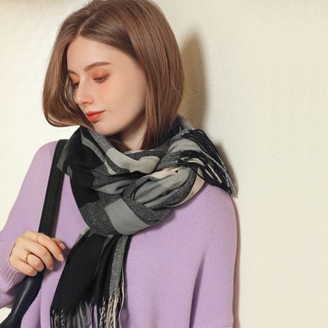 Quà tặng sinh nhật cho bạn gái - Khăn quàng choàng cổ len Cashmere giữ ấm cao cấp phong cách châu Âu Mỹ sang trọng