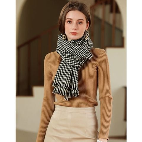 Quà tặng sinh nhật cho bạn gái - Khăn quàng choàng cổ len Cashmere giữ ấm cao cấp phong cách châu Âu Mỹ sang trọng