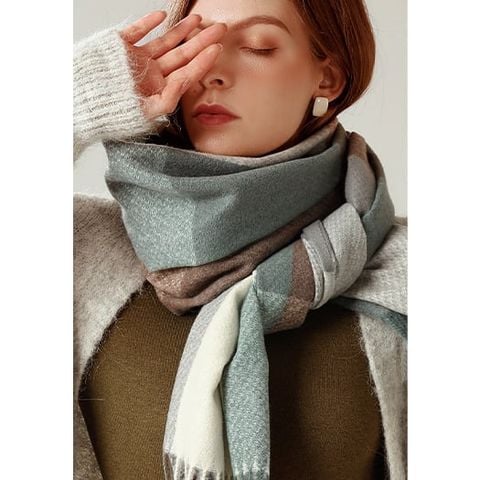 Quà tặng 8/3 cho người yêu nữ, vợ, cô giáo, mẹ - Khăn quàng choàng cổ len Cashmere giữ ấm cao cấp phong cách châu Âu Mỹ sang trọng