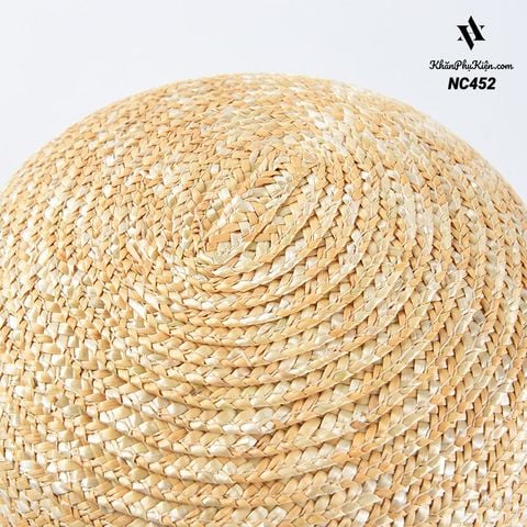Mũ nón cói đi biển rộng vành tròn đẹp cho nữ sợi tự nhiên cao cấp nơ đen - NC452