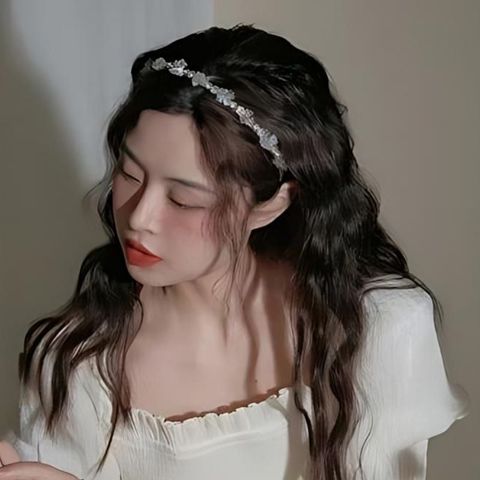 Băng đô bờm cài tóc cao cấp mấn áo dài cách tân đính đá LÀ GU - CDD033