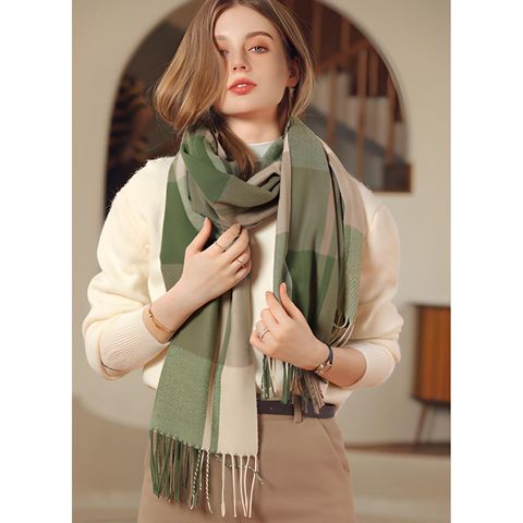 Quà tặng valentine 14/02 cho vợ, người yêu nữ, bạn gái - Khăn quàng choàng cổ len Cashmere giữ ấm cao cấp phong cách châu Âu Mỹ sang trọng