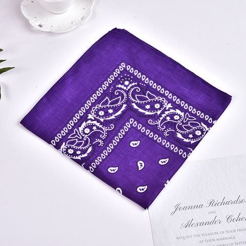 Khăn Bandana (Khăn Turban EXO) Họa Tiết Giọt Nước Màu Tím Đậm - Mã B035