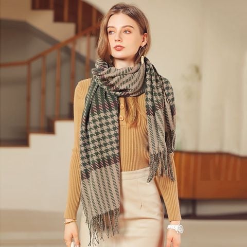 Quà tặng giáng sinh noel cho bạn gái - Khăn quàng choàng cổ len Cashmere giữ ấm cao cấp phong cách châu Âu Mỹ sang trọng