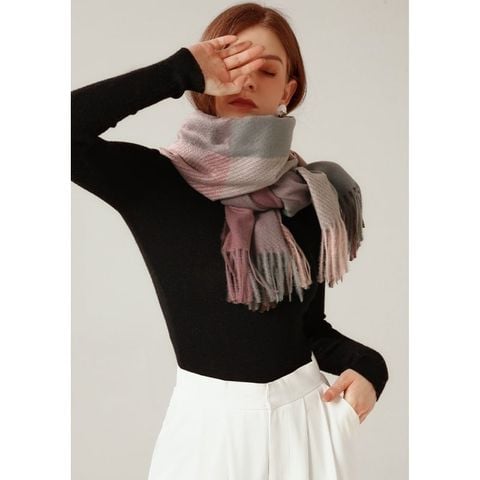 Quà tặng 8/3 cho người yêu nữ, vợ, cô giáo, mẹ - Khăn quàng choàng cổ len Cashmere giữ ấm cao cấp phong cách châu Âu Mỹ sang trọng