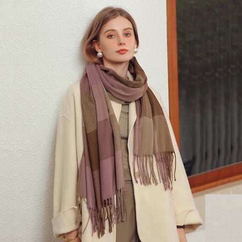 Quà tặng giáng sinh noel cho bạn gái - Khăn quàng choàng cổ len Cashmere giữ ấm cao cấp phong cách châu Âu Mỹ sang trọng