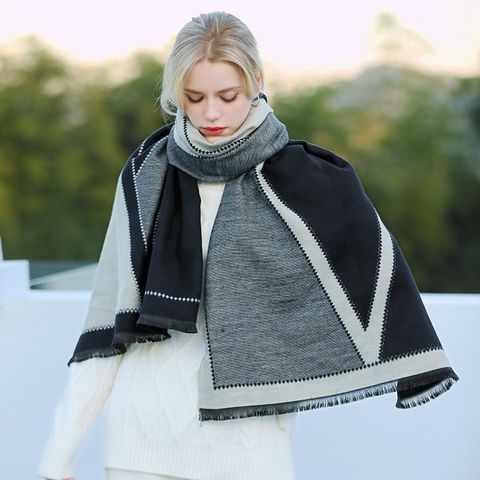 Quà tặng sinh nhật cho mẹ nên tặng gì - Khăn quàng choàng cổ len Cashmere giữ ấm cao cấp phong cách châu Âu Mỹ sang trọng