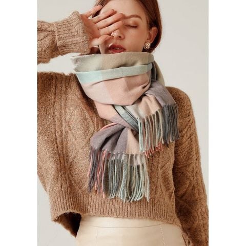 Quà tặng sinh nhật cho bạn gái - Khăn quàng choàng cổ len Cashmere giữ ấm cao cấp phong cách châu Âu Mỹ sang trọng