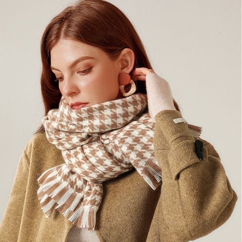 Quà tặng sinh nhật cho mẹ nên tặng gì - Khăn quàng choàng cổ len Cashmere giữ ấm cao cấp phong cách châu Âu Mỹ sang trọng