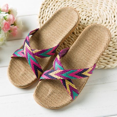 Dép cói đi biển, đi trong nhà cho nữ LÀ GU Khăn Phụ Kiện - DE025